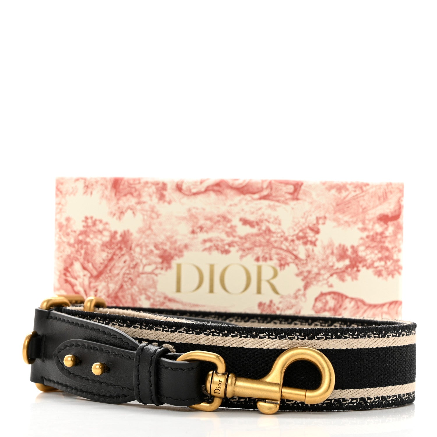 Christian Dior Canvas Embroidered Shoulder Strap Black 7 of 7