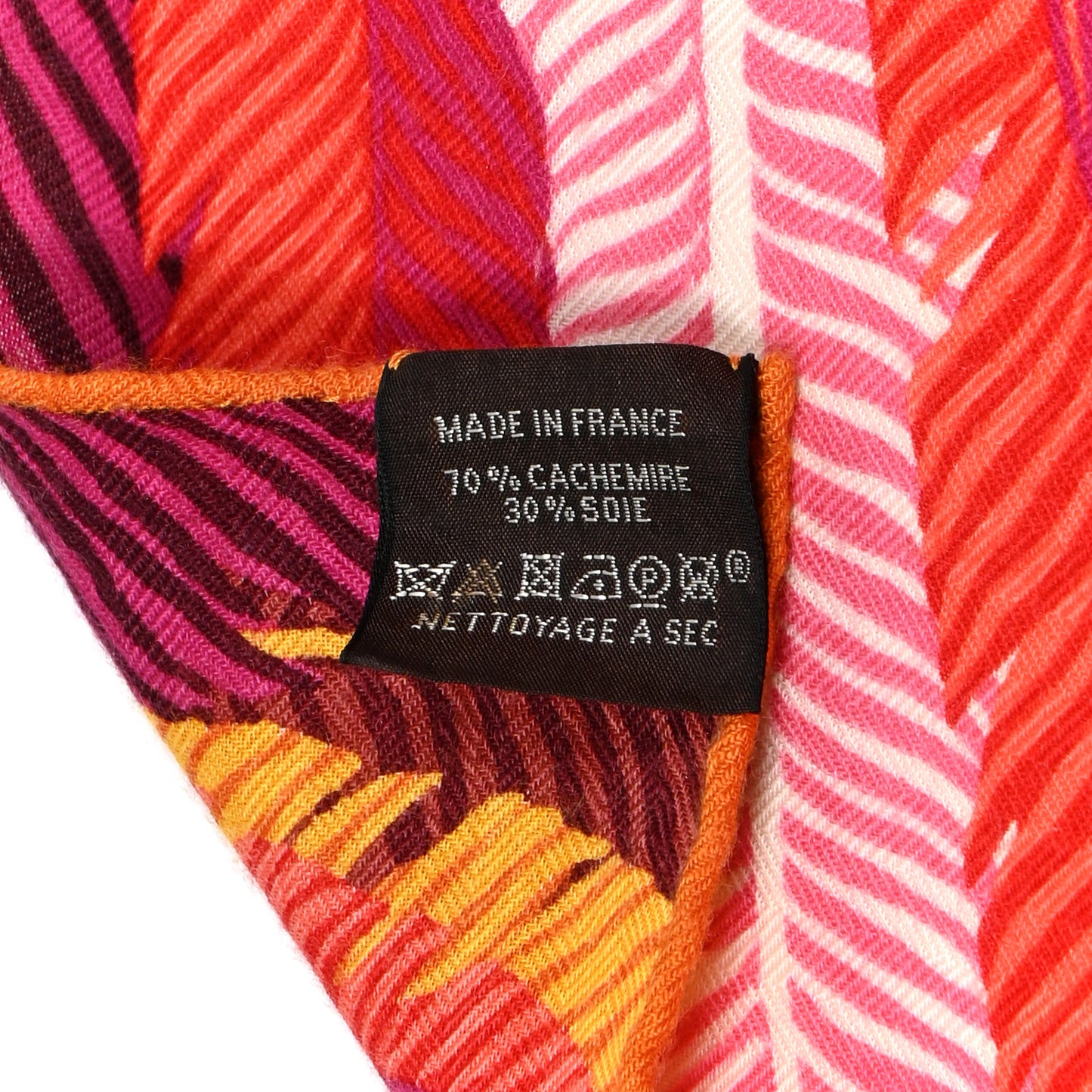 Cashmere Silk Jaguar Quetzal Shawl 140 Fuchsia Vert Jaune D'Or