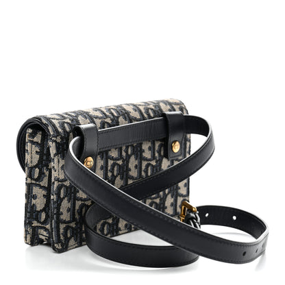 Christian Dior Oblique Saddle Belt Bag Blue 3 of 12