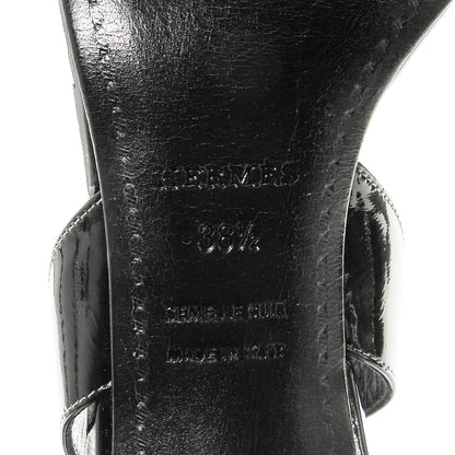 Hermes Patent Night 70 Slingback Sandals 38.5 Black 7 of 8