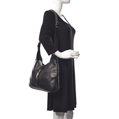 Gucci Calfskin Medium New Jackie Shoulder Bag Black 2 of 15