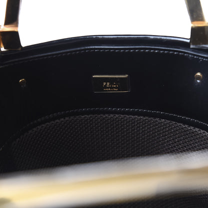Fendi Patent FF 1974 Embossed Medium Shopping Flap Bag Black 6 of 9