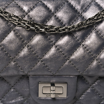 Chanel Metallic Aged Calfskin 2.55 Reissue 225 Flap Dark Silver 8 of 11