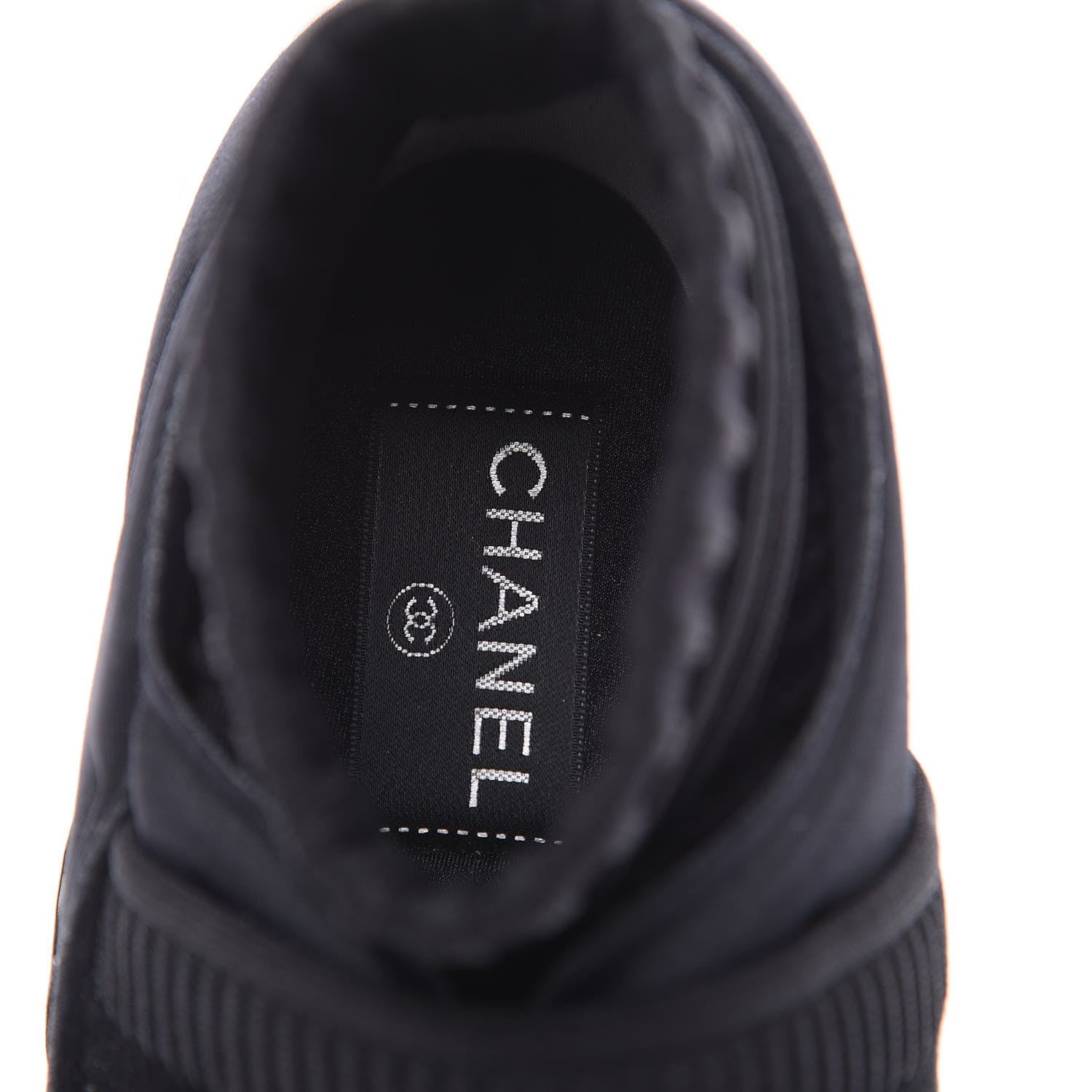 Chanel Stretch Fabric CC Sneakers 37 Black 8 of 9