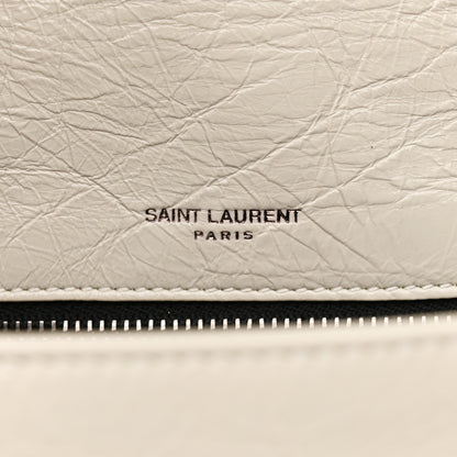 Saint Laurent Crinkled Calfskin Matelasse Monogram Medium Niki Chain Satchel Blanc Vintage 8 of 12