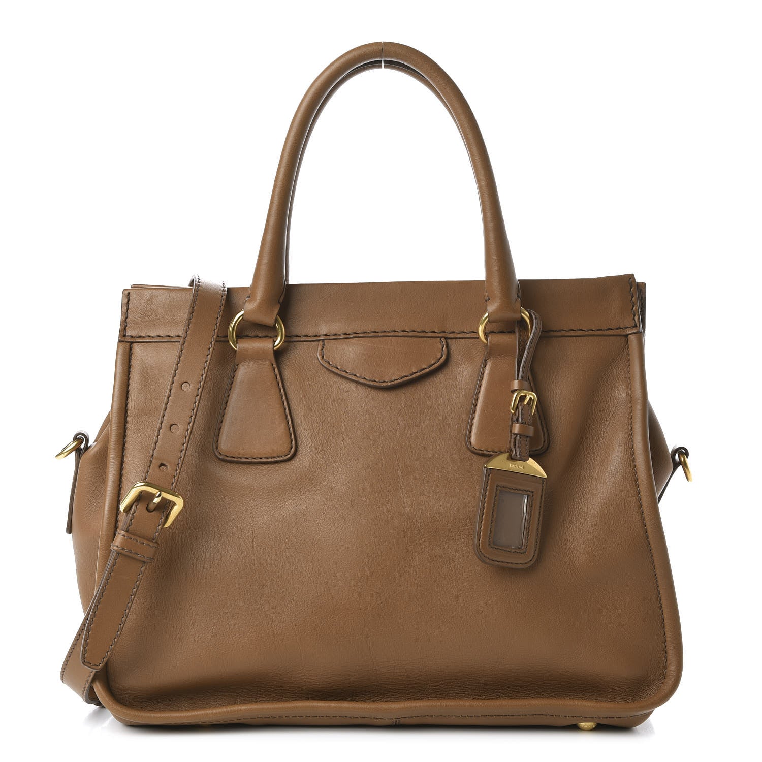 Prada City Calf Tote Caramel 1 of 9