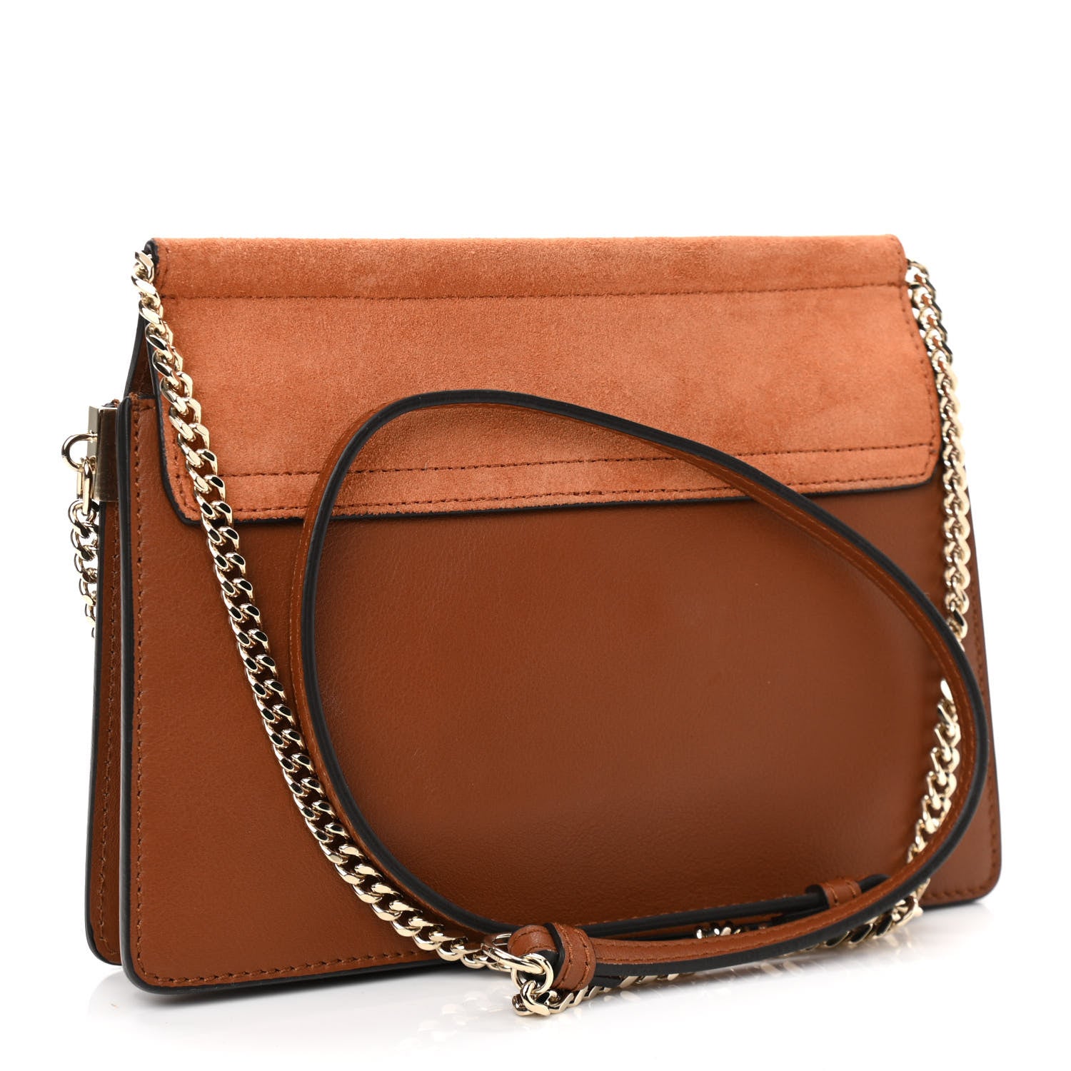 Chloe Calfskin Suede Mini Chain Faye Shoulder Bag Tobacco 3 of 12