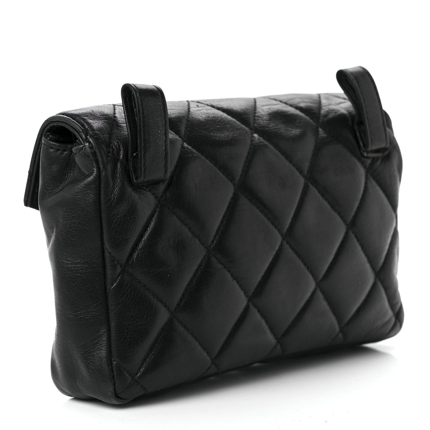 Chanel Lambskin Quilted Flap Waist Belt Bag Black 3 of 11