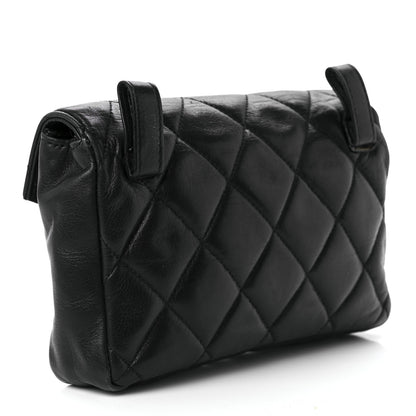 Chanel Lambskin Quilted Flap Waist Belt Bag Black 3 of 11