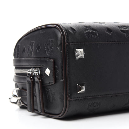 MCM Calfskin Ottomar Monogram Essential Boston Bag Black 6 of 11