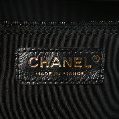 Chanel Glazed Calfskin Stitched Shopping Tote Black 6 of 10