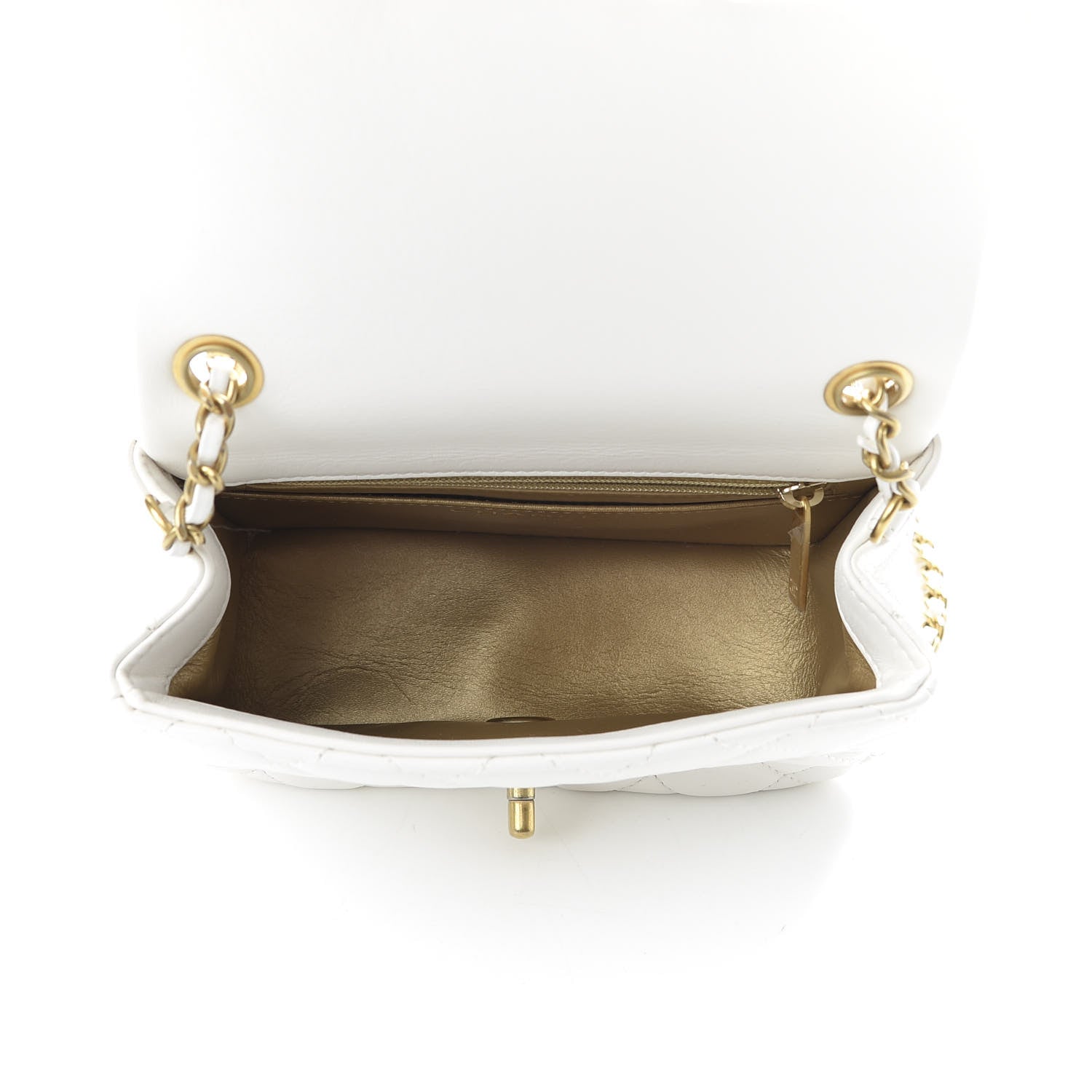 Chanel Lambskin Quilted Mini Pearl Crush Flap White 5 of 10