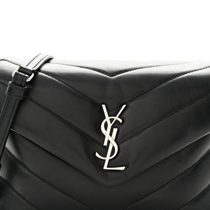 Saint Laurent Calfskin Y Quilted Monogram Toy Loulou Crossbody Bag Black 8 of 10