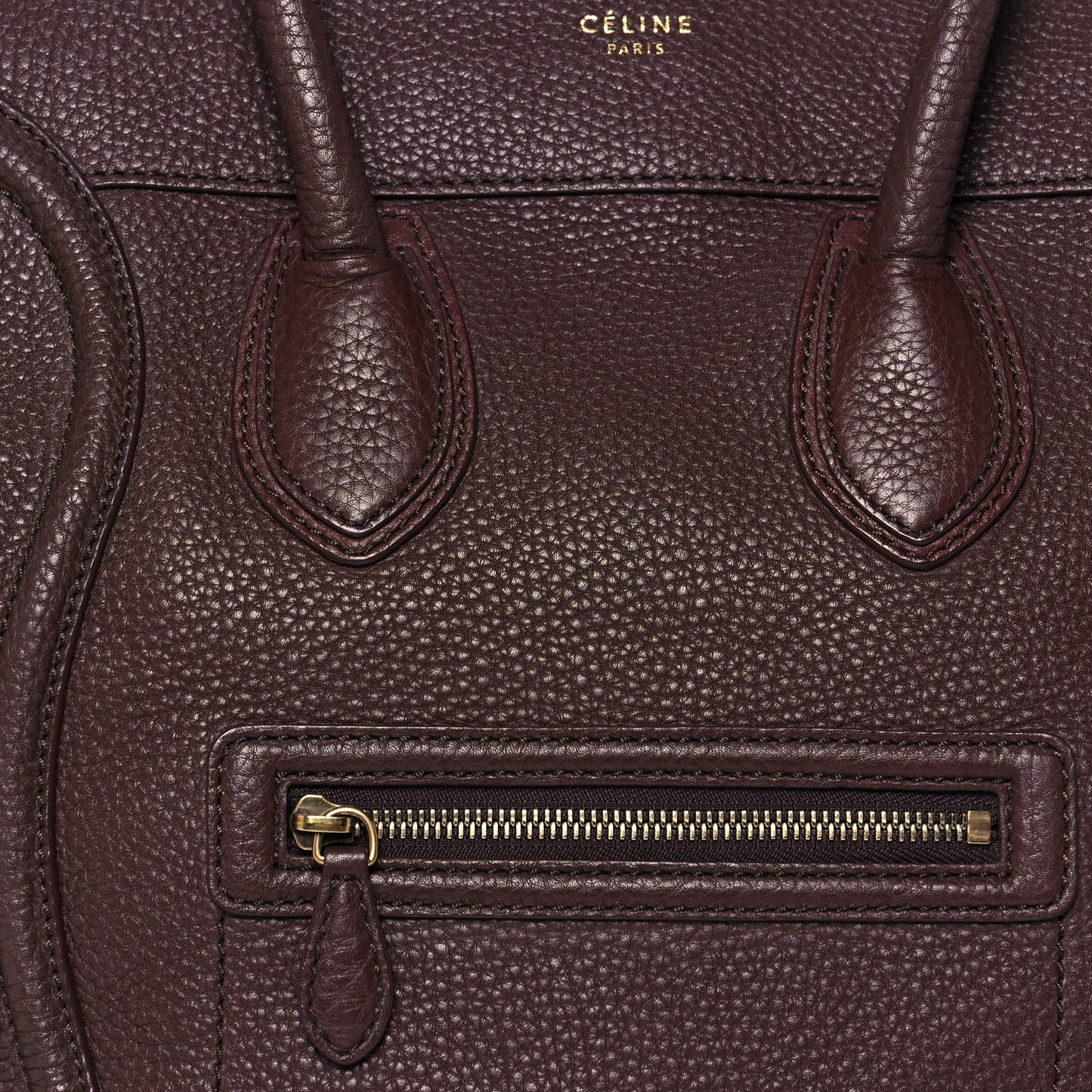 Pebbled Calfskin Mini Luggage Chocolate