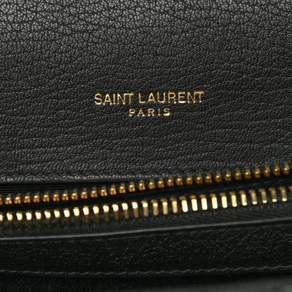 Saint Laurent Sheepskin Matelasse Chevron Monogram Medium College Bag Black 6 of 11
