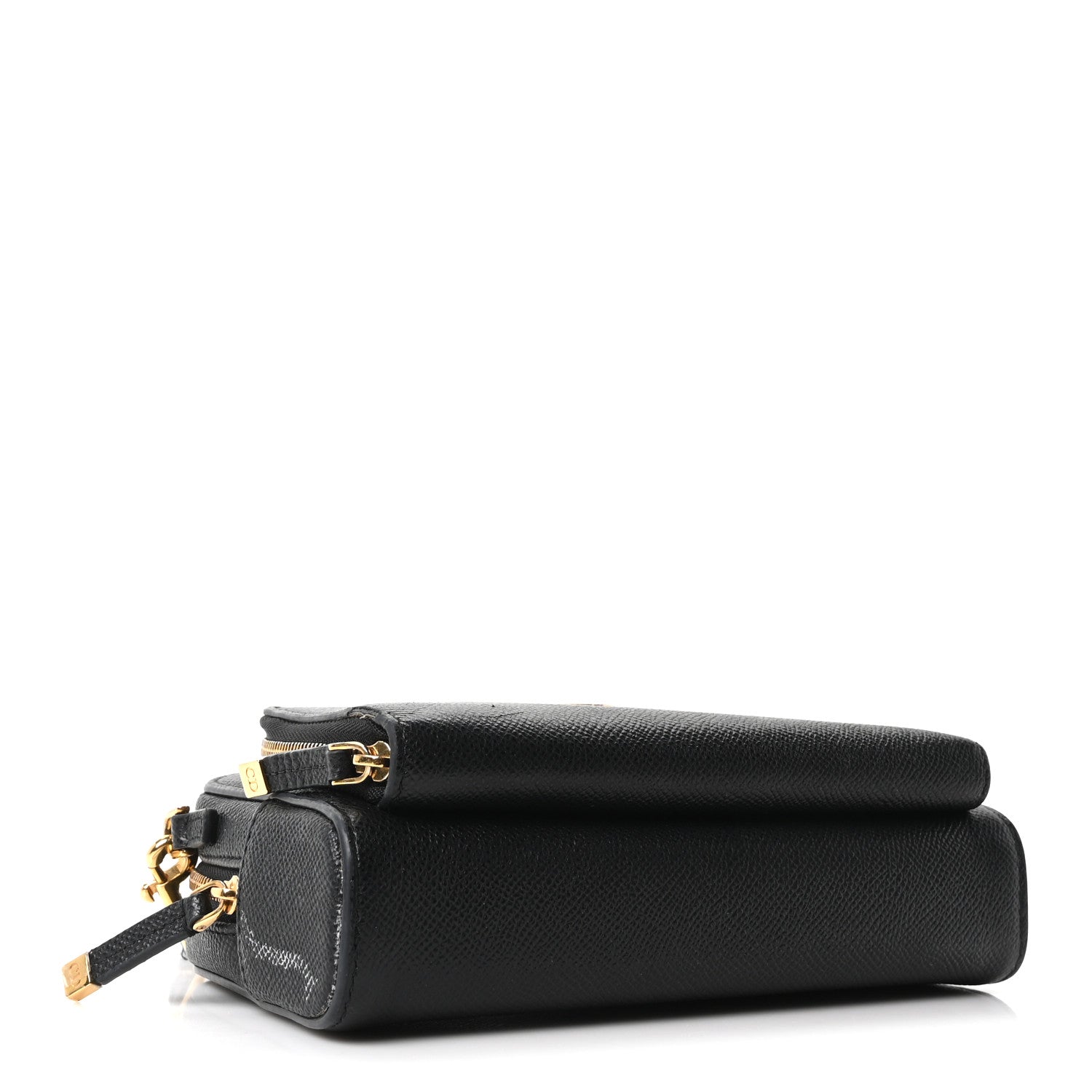 Christian Dior Grained Calfskin Caro Double Pouch Black 4 of 9