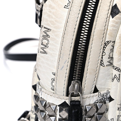 MCM Visetos Side Stud X-Mini Stark Bebe Boo Backpack White 22 of 23