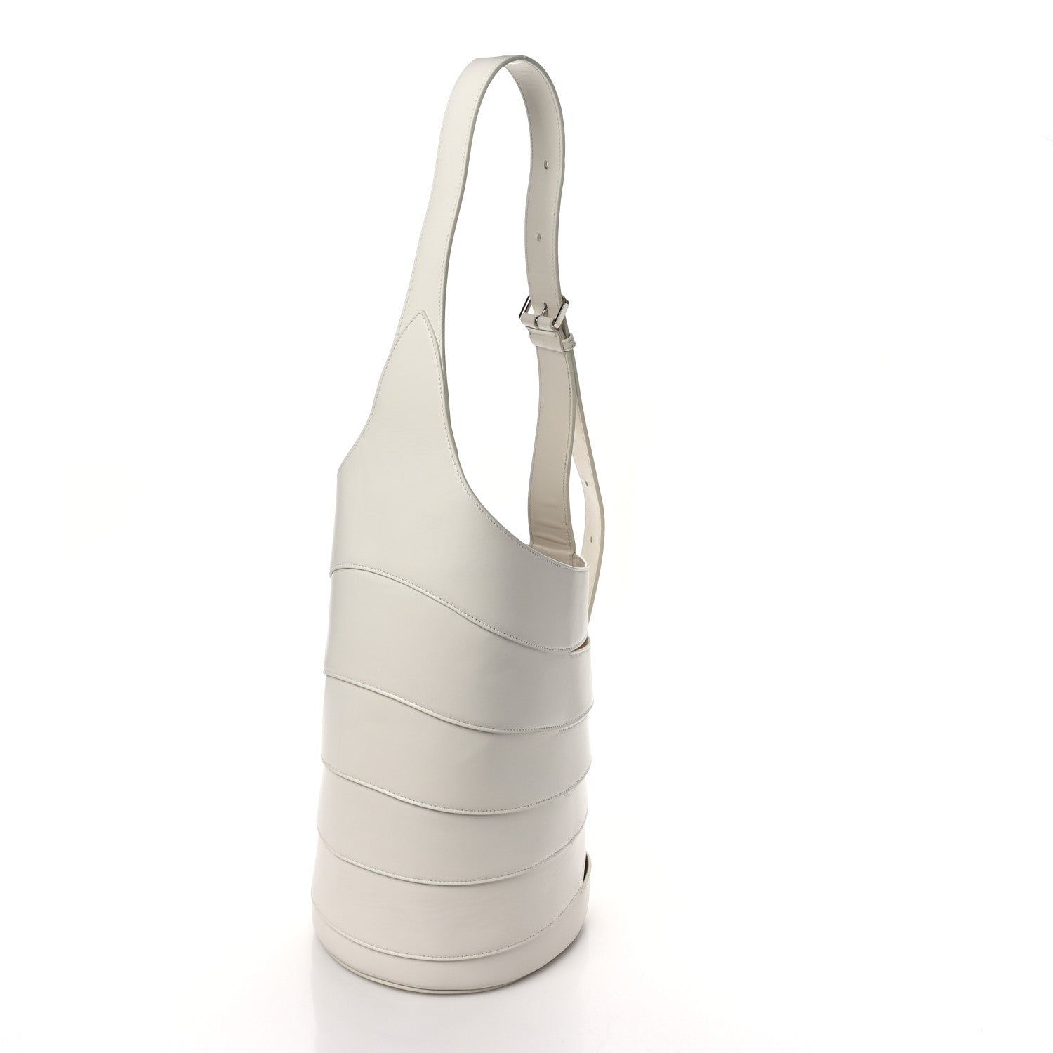 Alaia Lux Calfskin Medium Babel Bag Ivory 4 of 11