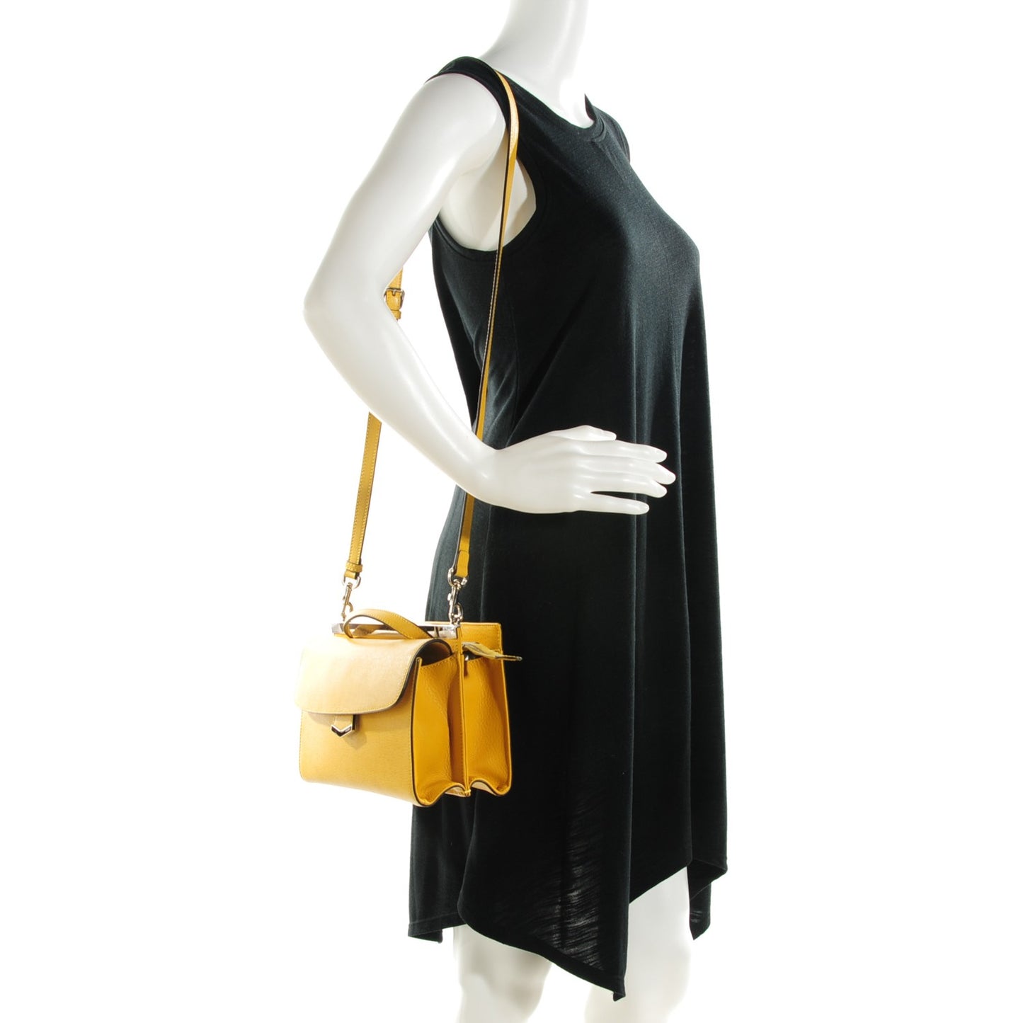 Vitello Elite Flamingo Mini Demi Jour Shoulder Bag Mustard