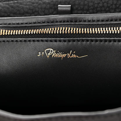3.1 Phillip Lim Nubuck Crocodile Embossed Medium Pashli Satchel Black 6 of 18