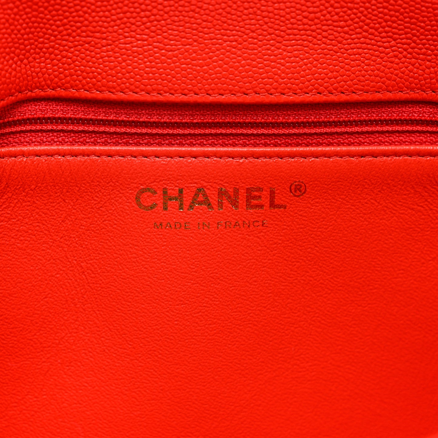 Caviar Quilted Flap Clutch Red