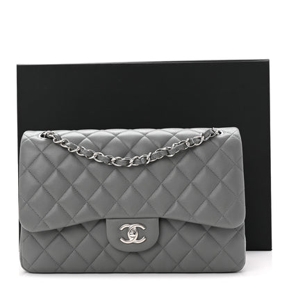 Chanel Caviar Quilted Jumbo Double Flap Grey 11 of 11