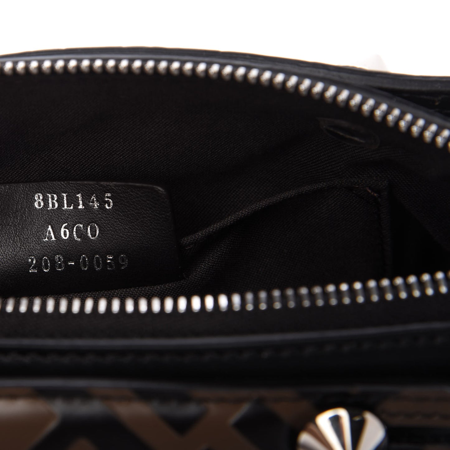 Vitello Dolce Bi-Color FF 1974 Embossed Mini By The Way Boston Bag Black Maya