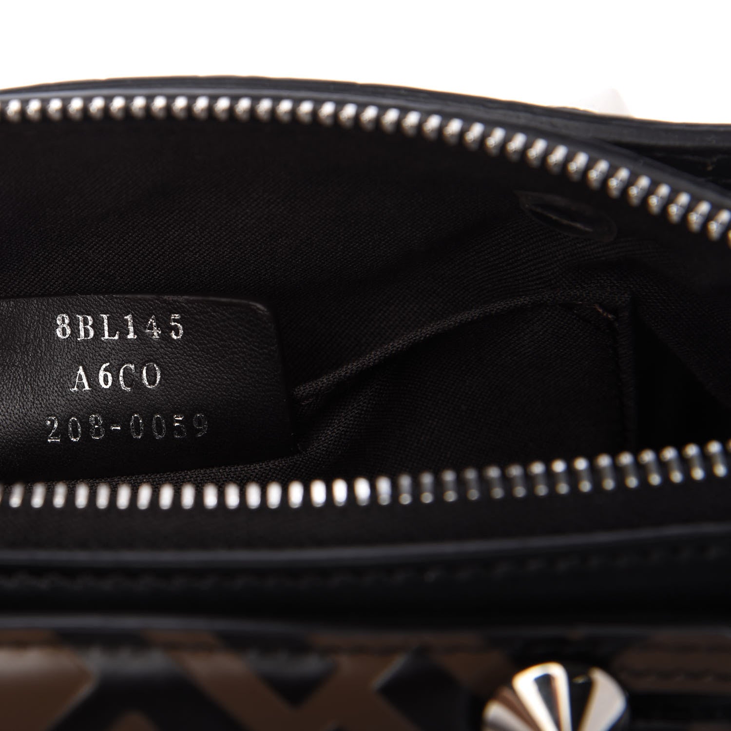 Fendi Vitello Dolce Bi-Color FF 1974 Embossed Mini By The Way Boston Bag Black Maya 9 of 10