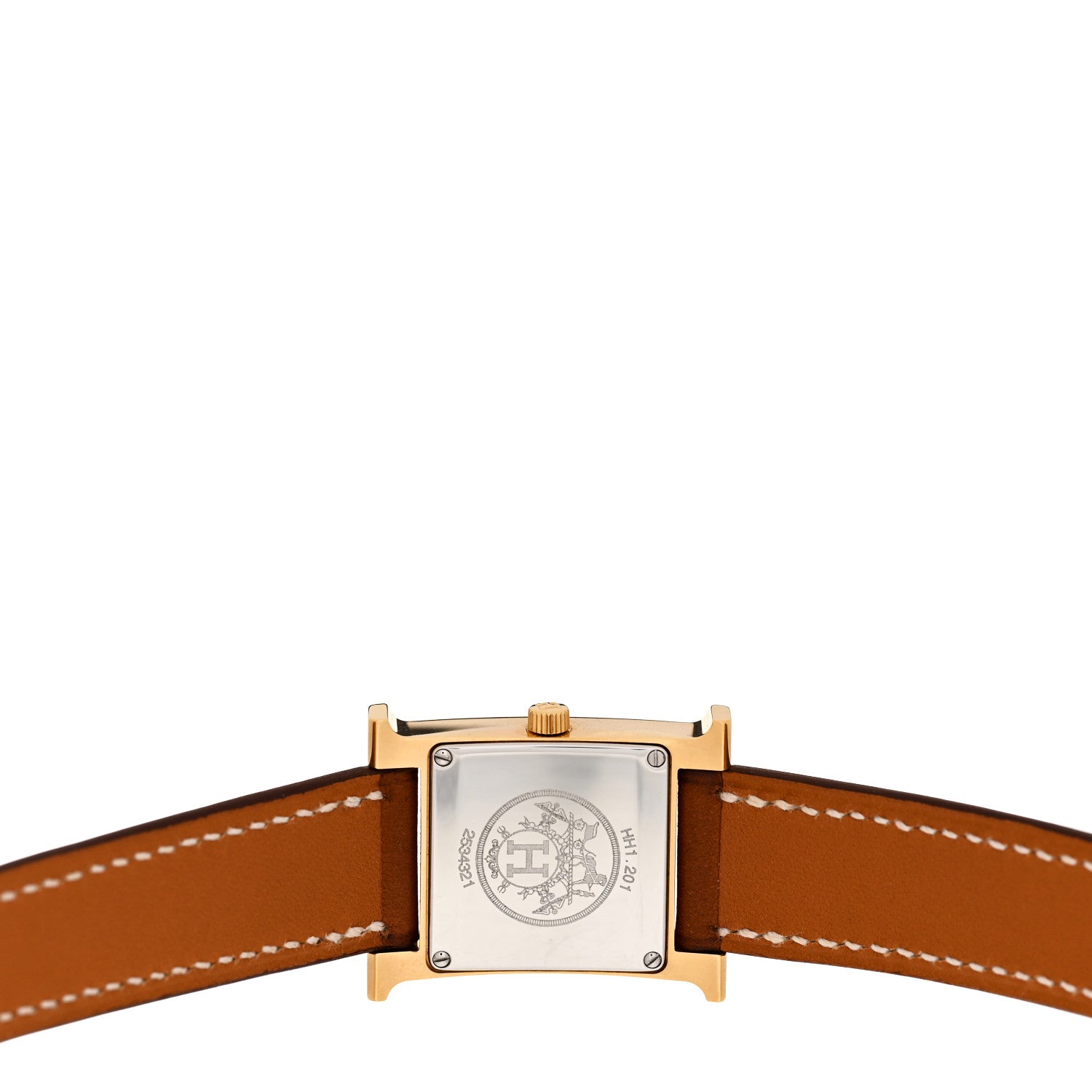 Hermes Stainless Steel Barenia 21mm Heure H Hour Quartz Watch Fauve 4 of 5