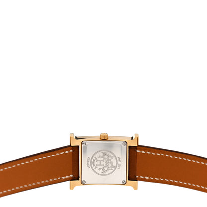 Hermes Stainless Steel Barenia 21mm Heure H Hour Quartz Watch Fauve 4 of 5