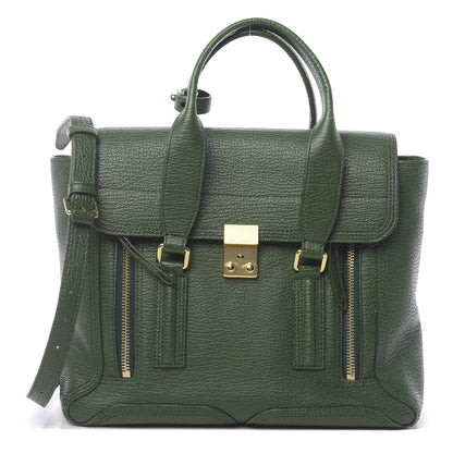 3.1 Phillip Lim 3.1 Textured Calfskin Medium Pashli Satchel Jade 1 of 10
