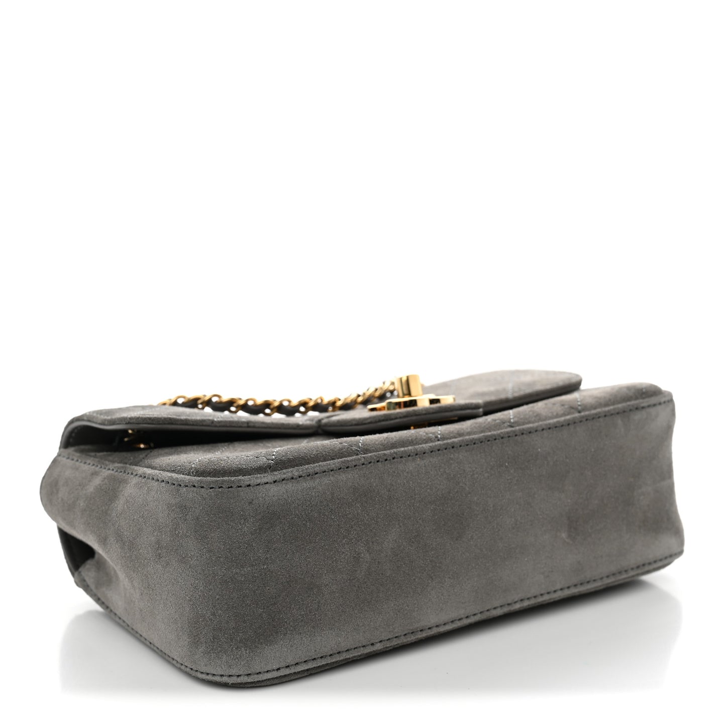 Suede Calfskin Mini Souplissimo Flap Dark Grey