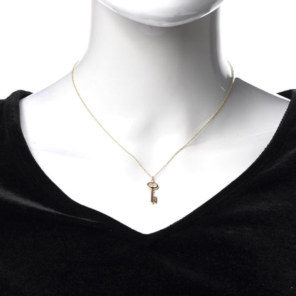 Tiffany 18K Rose Gold Mini Key Pendant Necklace 2 of 6