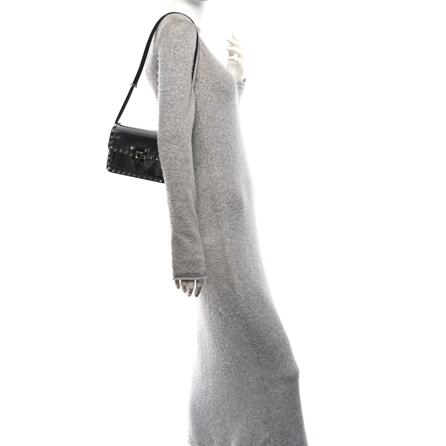 Valentino Garavani Mirror Calfskin Small Rockstud23 Shoulder Bag Silver 2 of 9