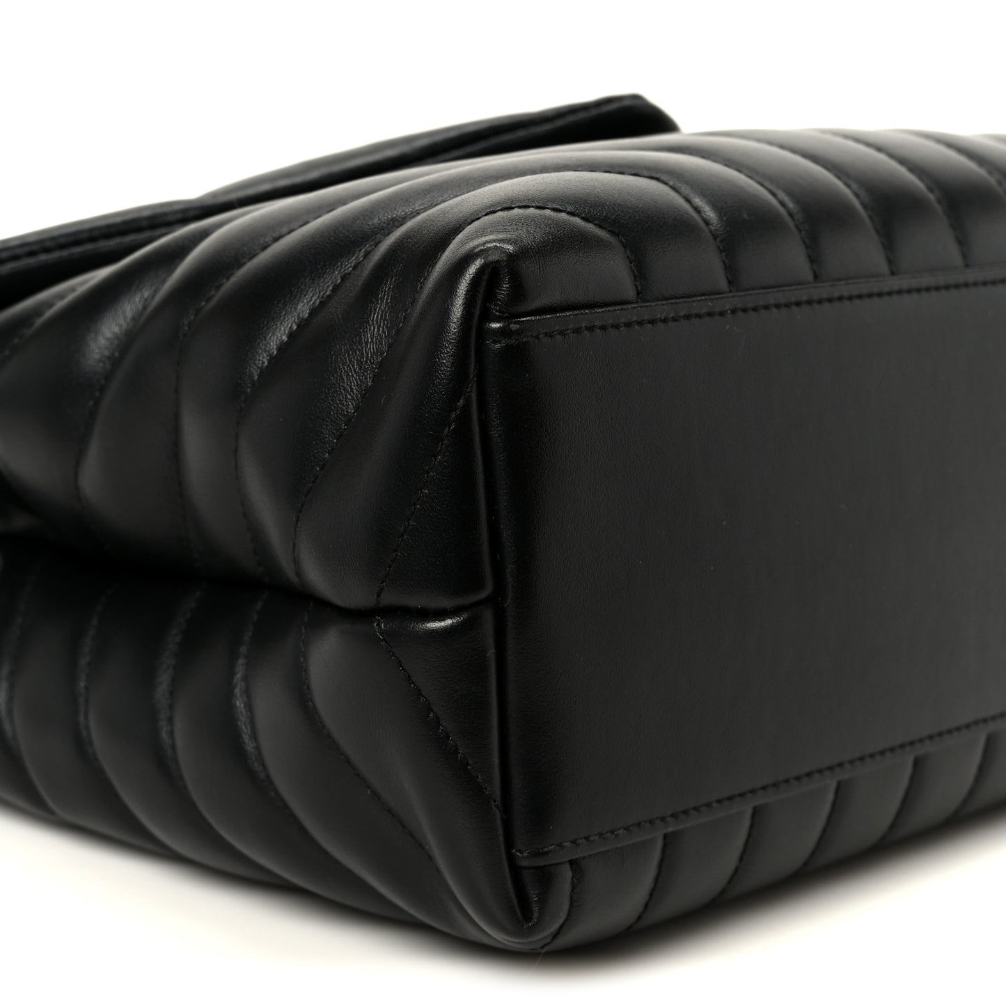 Calfskin Y Quilted Monogram Medium Loulou Chain Satchel Black