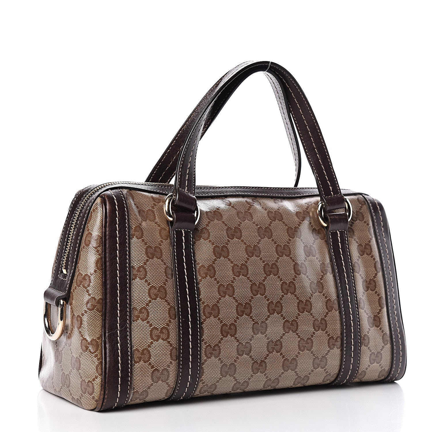 Gucci Crystal Monogram Duchessa Boston Bag Brown 3 of 11