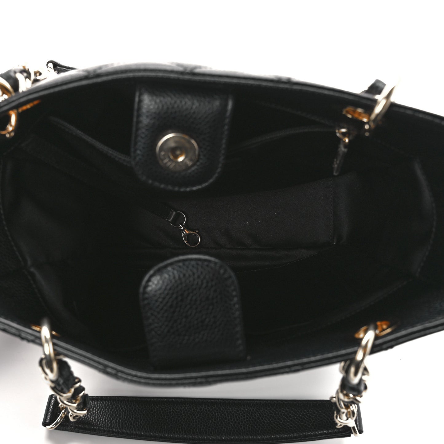 Caviar Quilted Petit Shopping Tote PST Black