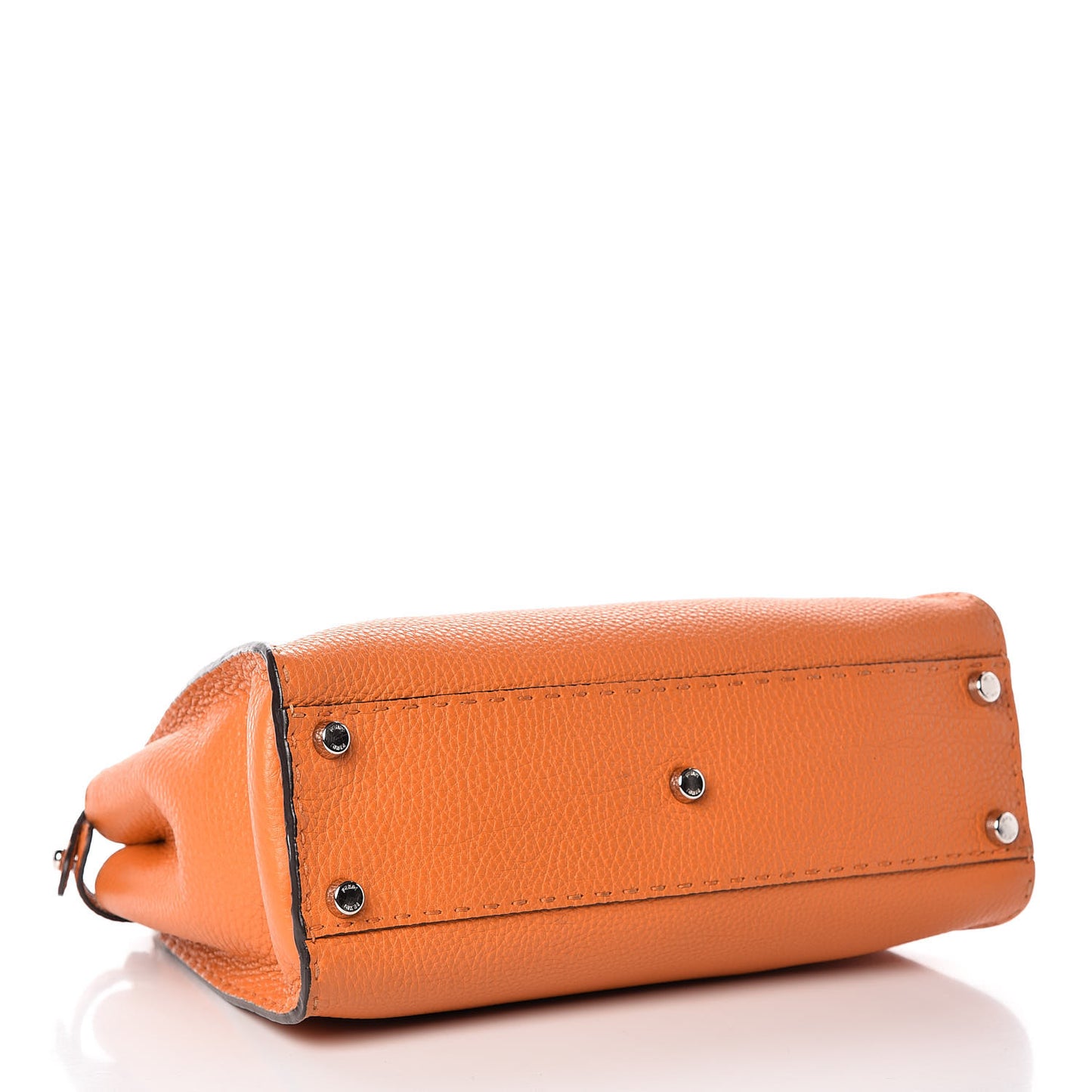 Cuoio Romano Selleria Bi-Color Medium Peekaboo Iconic Satchel Orange Stone