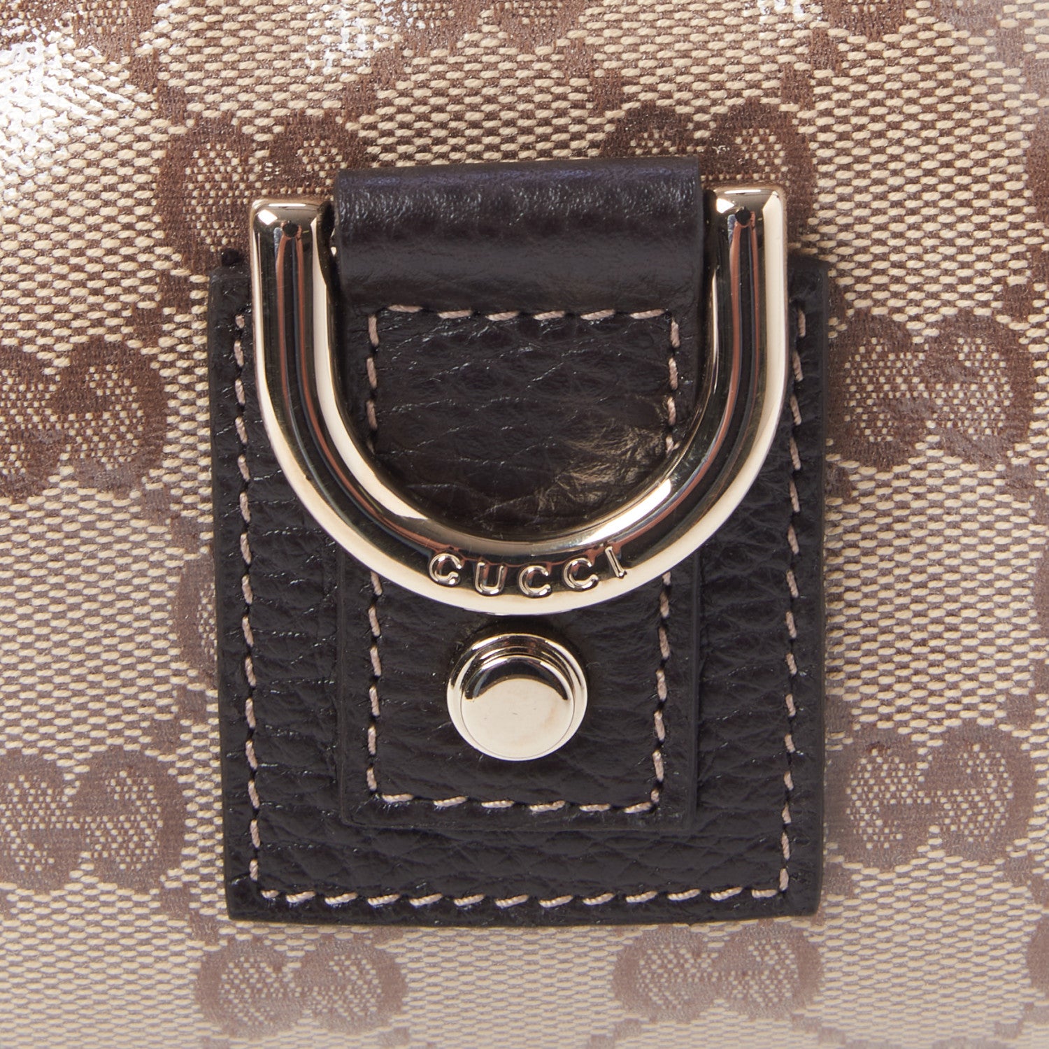 Gucci Crystal Monogram Small D Ring Gold Hobo Brown 7 of 9