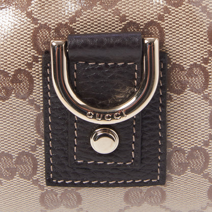 Gucci Crystal Monogram Small D Ring Gold Hobo Brown 7 of 9