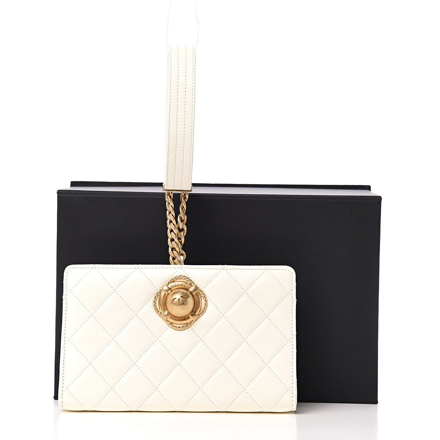 Chanel Lambskin Quilted Evening By The Sea Clutch White 10 of 10