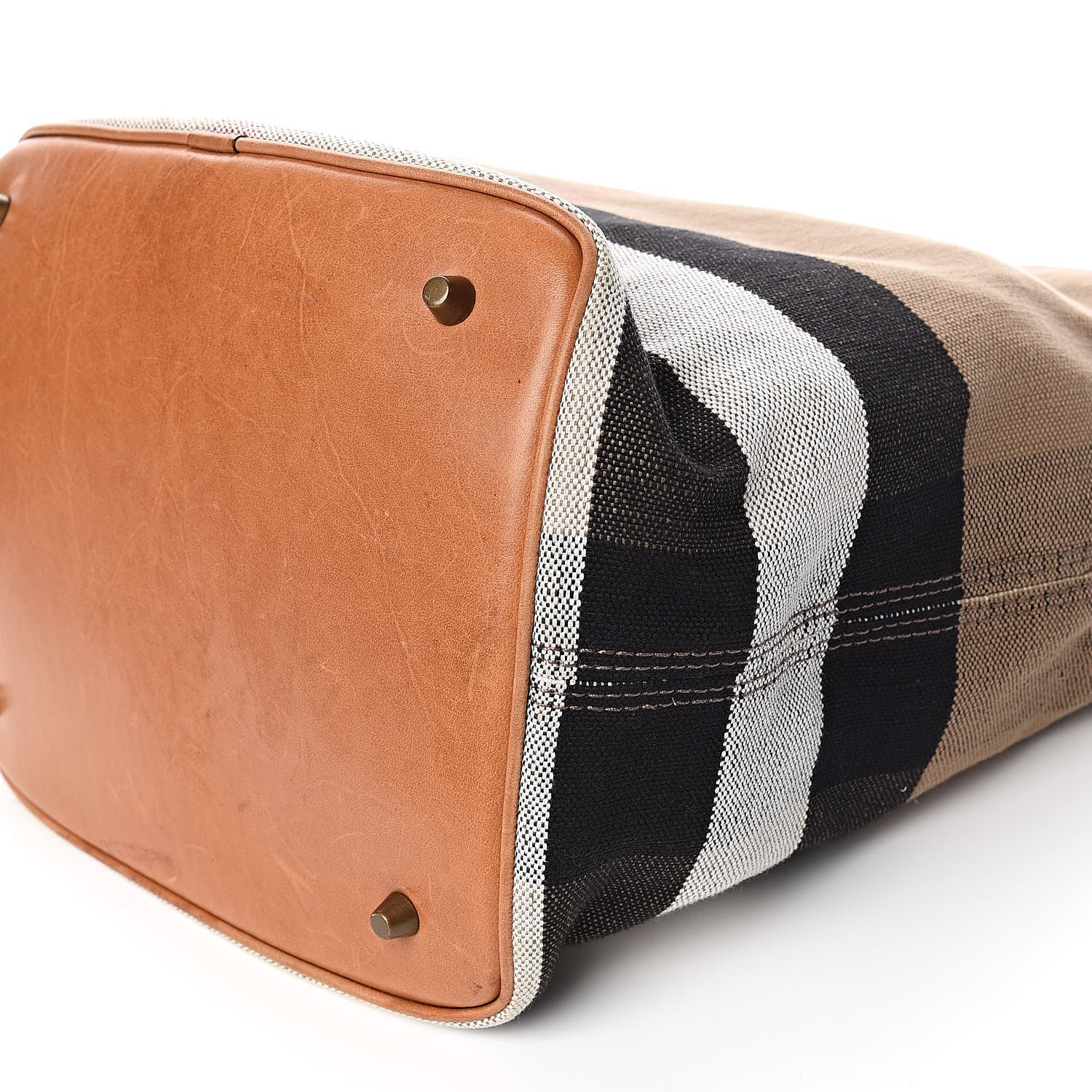 Burberry Canvas Mega Check Medium Ashby Hobo Saddle Brown 11 of 12