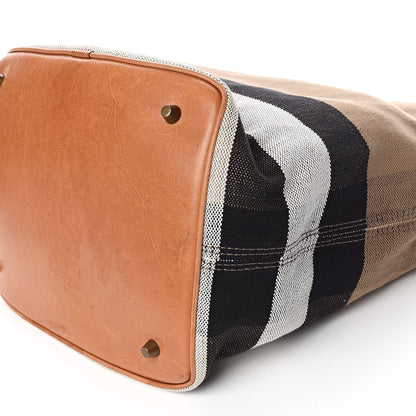 Burberry Canvas Mega Check Medium Ashby Hobo Saddle Brown 11 of 12