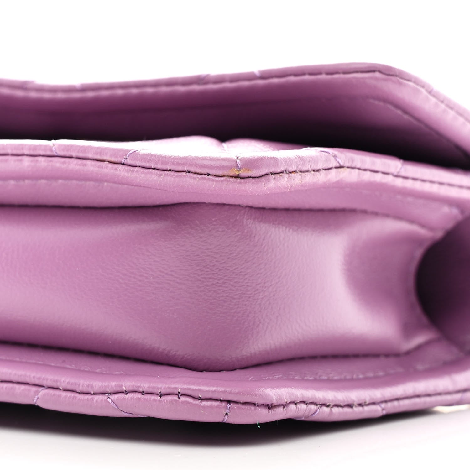 Chanel Shiny Lambskin Quilted Extra Mini Flap Purple 1794903