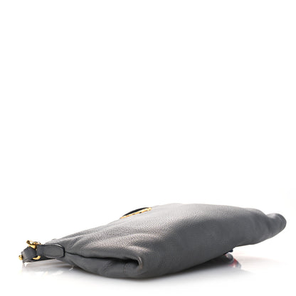 Prada Vitello Daino Zippered Shoulder Bag Marmo 4 of 15