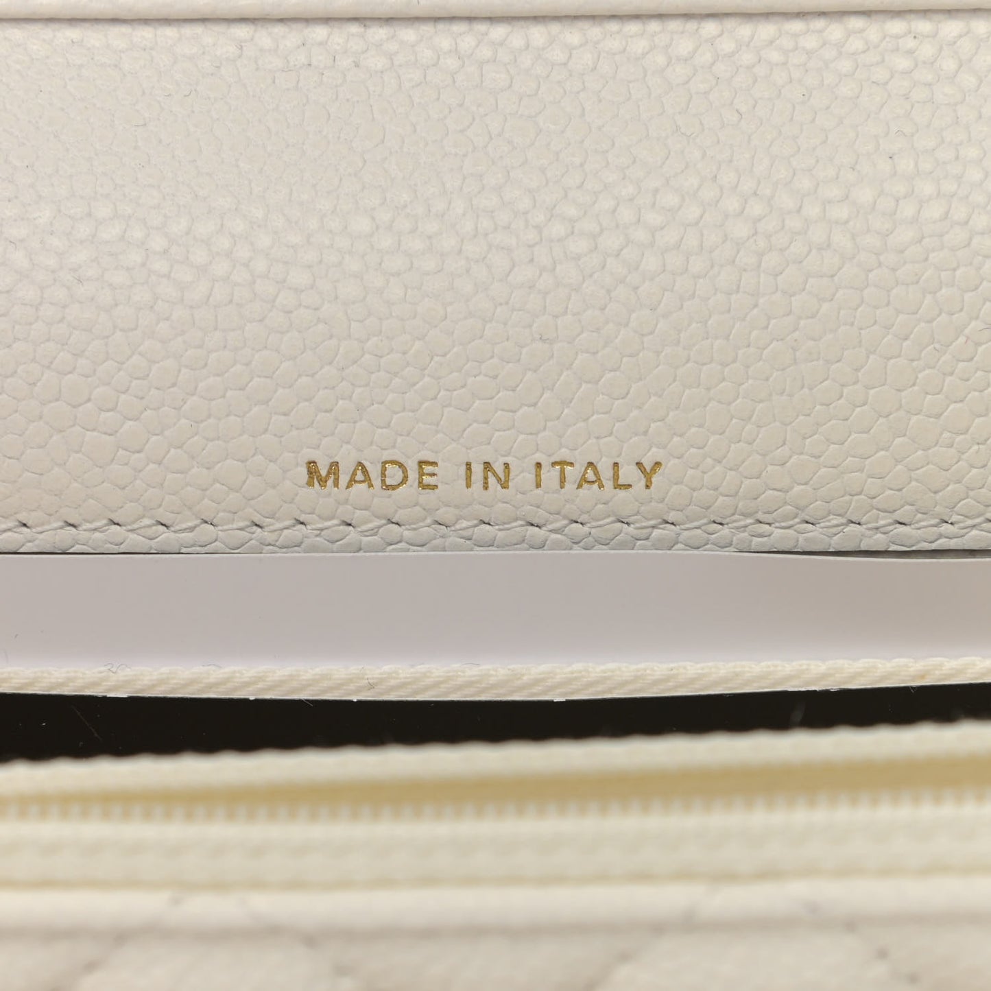 Caviar Quilted Business Affinity Clutch With Chain Flap White