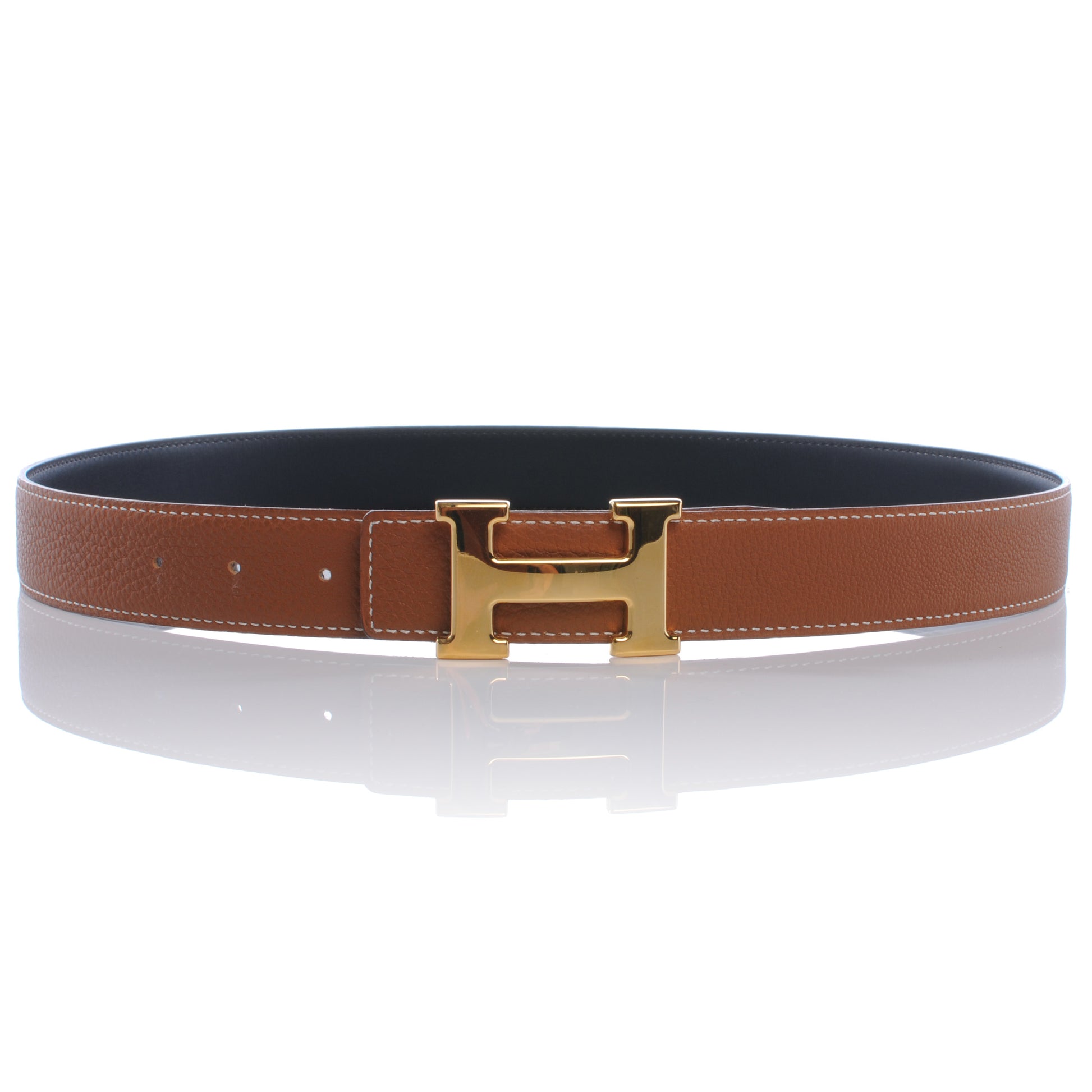 Hermes Togo Box Reversible Constance 32mm H Belt 90 Gold Noir 1 of 5