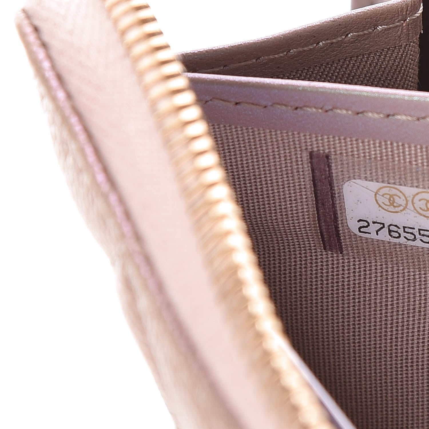 Chanel Iridescent Caviar Quilted Long Zip Around Wallet Beige 8 of 9