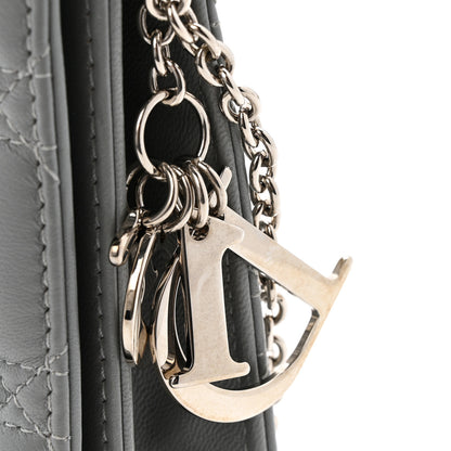 Christian Dior Lambskin Cannage Lady Dior Convertible Clutch Grey 13 of 16