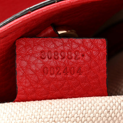 Gucci Pebbled Calfskin Medium Soho Chain Shoulder Bag Tabasco Red 7 of 10